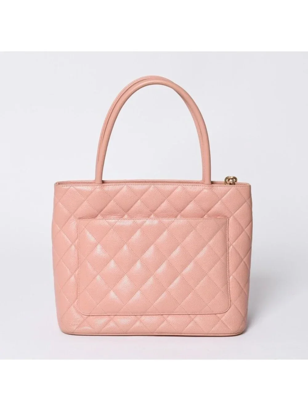 Chanel Reissue Tote Handbag CC Logo Caviar Leather Pink